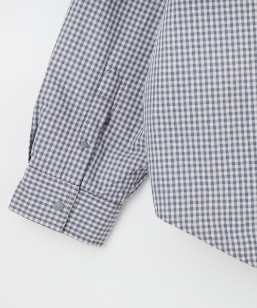 DANTON（ダントン）の「【WEB限定】[DANTON/ダントン] タイプライター 中綿入りシャツジャケット(チェック)（その他アウター・レディース・ブルー・40/38）」の5枚目の写真