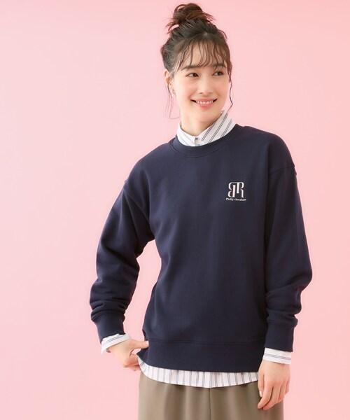 grove（グローブ）の「【コラボITEM】Philly Chocolate 裏毛プルオーバー（スウェット・レディース・ネイビー/ピンク/グレー・03/02/04）」の2枚目の写真