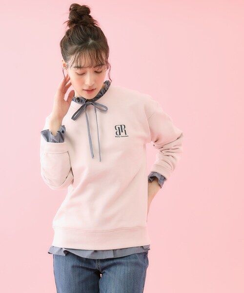 grove（グローブ）の「【コラボITEM】Philly Chocolate 裏毛プルオーバー（スウェット・レディース・ネイビー/ピンク/グレー・03/02/04）」の5枚目の写真