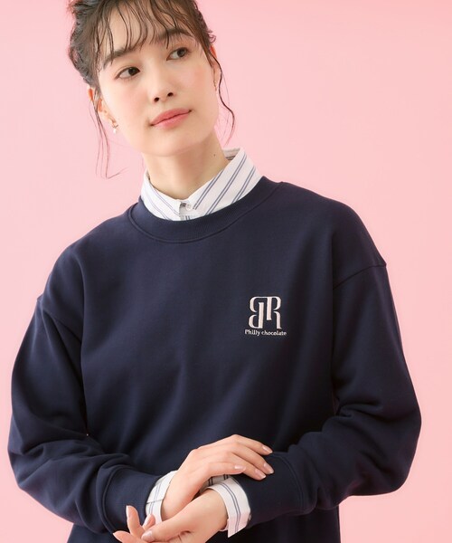 grove（グローブ）の「【コラボITEM】Philly Chocolate 裏毛プルオーバー（スウェット・レディース・ネイビー/ピンク/グレー・03/02/04）」の9枚目の写真