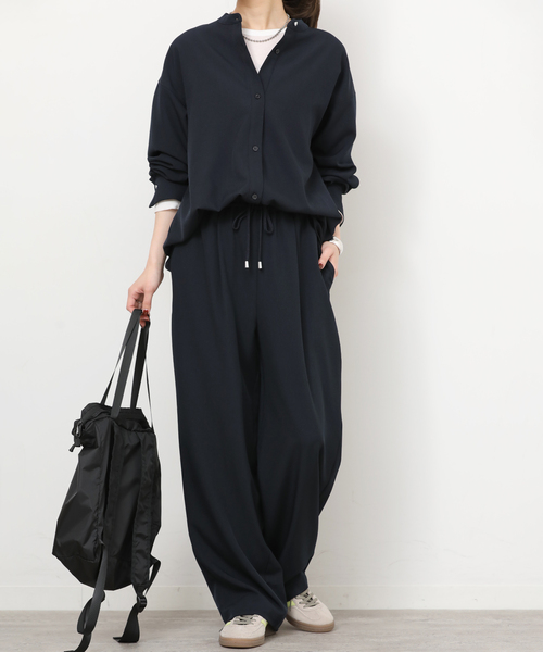 JOURNAL STANDARD relume（ジャーナルスタンダード　レリューム）の「《一部WEB限定》［2点セット］メランジツイルセットアップ（つなぎ/オールインワン・レディース・ライトグレー/ブラック/ネイビー・38/36）」の3枚目の写真