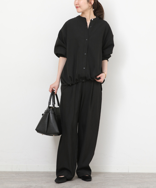 JOURNAL STANDARD relume（ジャーナルスタンダード　レリューム）の「《一部WEB限定》［2点セット］メランジツイルセットアップ（つなぎ/オールインワン・レディース・ライトグレー/ブラック/ネイビー・38/36）」の4枚目の写真