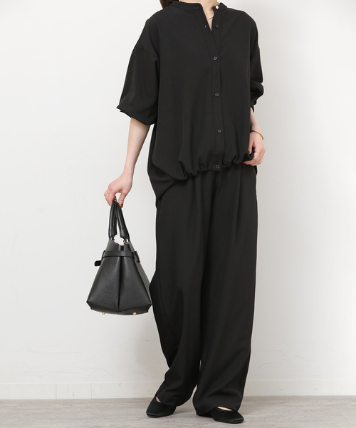 JOURNAL STANDARD relume（ジャーナルスタンダード　レリューム）の「《一部WEB限定》［2点セット］メランジツイルセットアップ（つなぎ/オールインワン・レディース・ライトグレー/ブラック/ネイビー・38/36）」の5枚目の写真