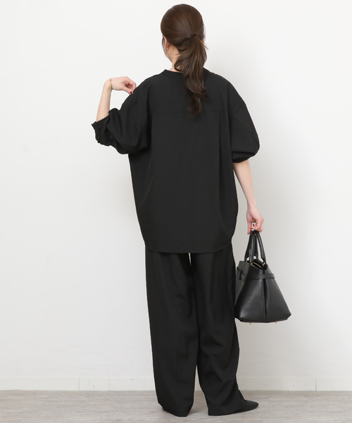 JOURNAL STANDARD relume（ジャーナルスタンダード　レリューム）の「《一部WEB限定》［2点セット］メランジツイルセットアップ（つなぎ/オールインワン・レディース・ライトグレー/ブラック/ネイビー・38/36）」の7枚目の写真