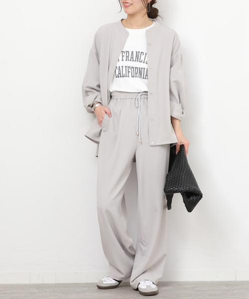 JOURNAL STANDARD relume（ジャーナルスタンダード　レリューム）の「《一部WEB限定》［2点セット］メランジツイルセットアップ（つなぎ/オールインワン・レディース・ライトグレー/ブラック/ネイビー・38/36）」の15枚目の写真