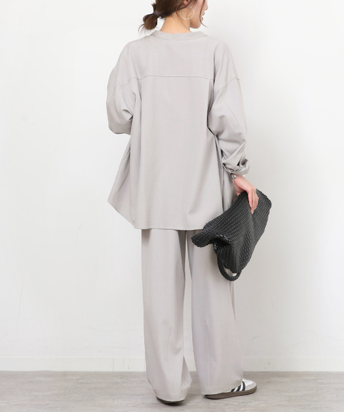JOURNAL STANDARD relume（ジャーナルスタンダード　レリューム）の「《一部WEB限定》［2点セット］メランジツイルセットアップ（つなぎ/オールインワン・レディース・ライトグレー/ブラック/ネイビー・38/36）」の19枚目の写真