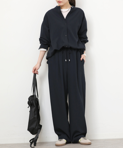 一部WEB限定》［2点セット］メランジツイルセットアップ（つなぎ