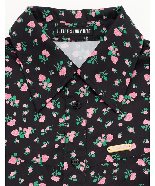Little sunny bite(リトルサニーバイト)の「【Little Sunny Bite】floral shirts(シャツ/ブラウス・レディース・ピンク/ブラック・MEDIUM/SMALL)」の4枚目の写真