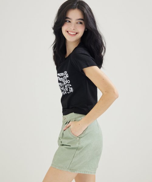 AWESOME STUDIO(オーサムスタジオ)の「ウィメンズカラーショートデニムパンツライトカーキ(その他パンツ・レディース・その他・SMALL/MEDIUM)」の5枚目の写真