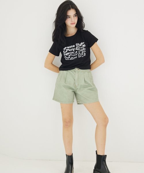 AWESOME STUDIO(オーサムスタジオ)の「ウィメンズカラーショートデニムパンツライトカーキ(その他パンツ・レディース・その他・SMALL/MEDIUM)」の6枚目の写真