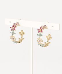 Guess | SECRET GARDEN 24MM Crystal Flowers Hoops アクセサリー ピアス(ピアス(両耳用))
