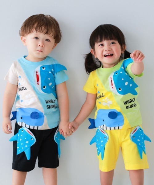 CHEEK ROOM(チークルーム)の「CHEEK ROOM/チークルーム くじらとさめ Tシャツ(Tシャツ/カットソー・キッズ・パープル/サックスブルー/ライトグリーン・90cm/100cm/110cm/120cm/130cm/80cm)」の8枚目の写真