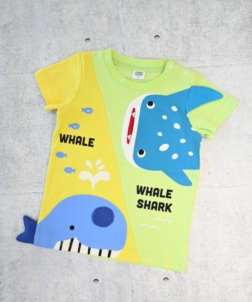 CHEEK ROOM(チークルーム)の「CHEEK ROOM/チークルーム くじらとさめ Tシャツ(Tシャツ/カットソー・キッズ・パープル/サックスブルー/ライトグリーン・90cm/100cm/110cm/120cm/130cm/80cm)」の18枚目の写真
