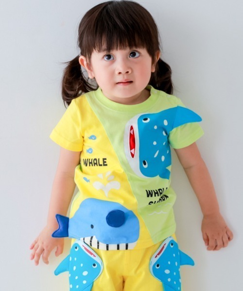 CHEEK ROOM(チークルーム)の「CHEEK ROOM/チークルーム くじらとさめ Tシャツ(Tシャツ/カットソー・キッズ・パープル/サックスブルー/ライトグリーン・90cm/100cm/110cm/120cm/130cm/80cm)」の10枚目の写真