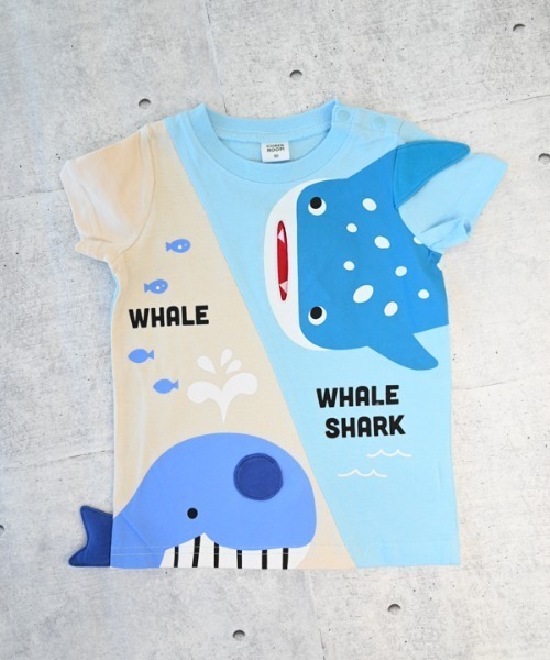 CHEEK ROOM(チークルーム)の「CHEEK ROOM/チークルーム くじらとさめ Tシャツ(Tシャツ/カットソー・キッズ・パープル/サックスブルー/ライトグリーン・90cm/100cm/110cm/120cm/130cm/80cm)」の19枚目の写真