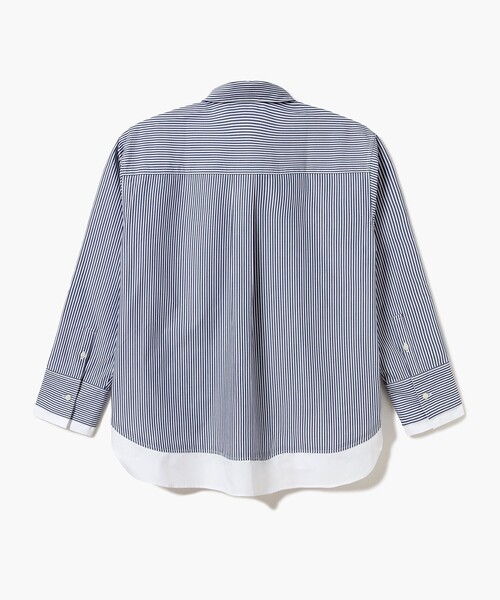 LACOSTE(ラコステ)の「レイヤード風デザイン ストライプシャツ(シャツ/ブラウス・レディース・ベージュ/ネイビー・38/34/36/40)」の5枚目の写真