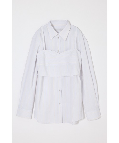 MOUSSY（マウジー）の「【26年SS新作】シャツ & ビスチェ セット（アンサンブル・レディース・ピンク系その他/ホワイト系その他/ブルー・FREE）」の2枚目の写真