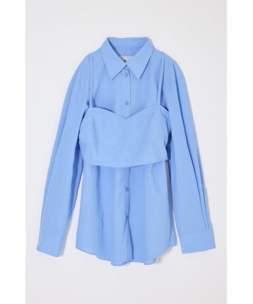 MOUSSY（マウジー）の「【26年SS新作】シャツ & ビスチェ セット（アンサンブル・レディース・ピンク系その他/ホワイト系その他/ブルー・FREE）」の4枚目の写真