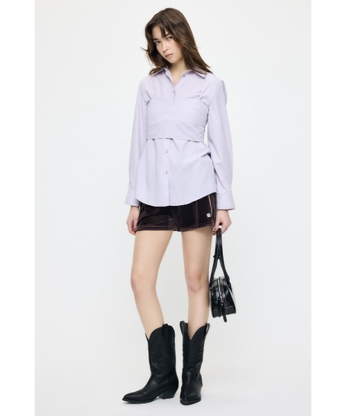 MOUSSY（マウジー）の「【26年SS新作】シャツ & ビスチェ セット（アンサンブル・レディース・ピンク系その他/ホワイト系その他/ブルー・FREE）」の6枚目の写真