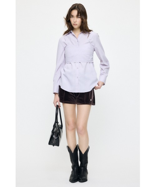 MOUSSY（マウジー）の「【26年SS新作】シャツ & ビスチェ セット（アンサンブル・レディース・ピンク系その他/ホワイト系その他/ブルー・FREE）」の7枚目の写真