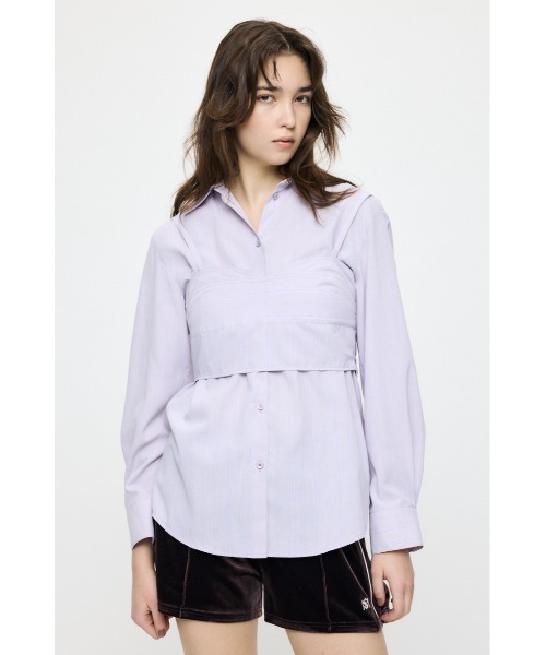 MOUSSY（マウジー）の「【26年SS新作】シャツ & ビスチェ セット（アンサンブル・レディース・ピンク系その他/ホワイト系その他/ブルー・FREE）」の14枚目の写真