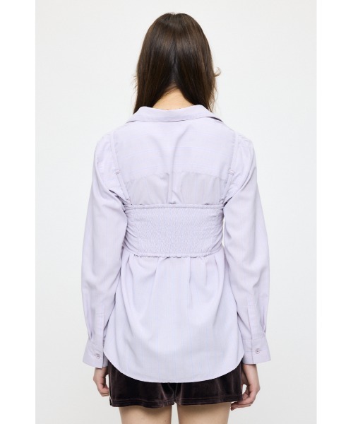 MOUSSY（マウジー）の「【26年SS新作】シャツ & ビスチェ セット（アンサンブル・レディース・ピンク系その他/ホワイト系その他/ブルー・FREE）」の18枚目の写真