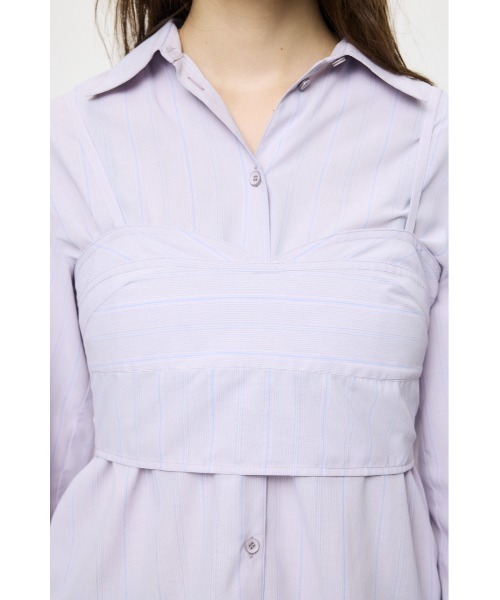 MOUSSY（マウジー）の「【26年SS新作】シャツ & ビスチェ セット（アンサンブル・レディース・ピンク系その他/ホワイト系その他/ブルー・FREE）」の8枚目の写真