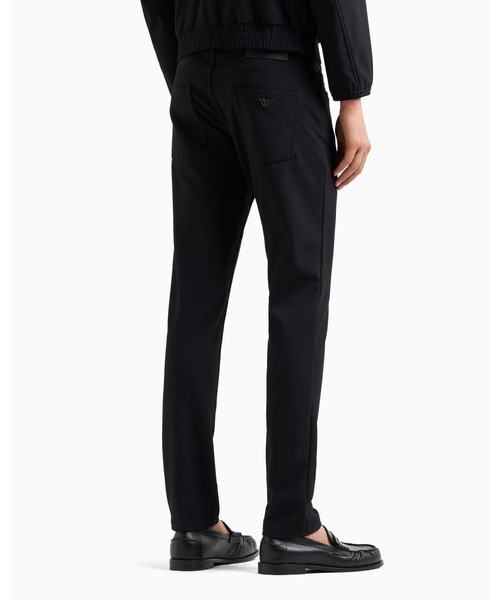 EMPORIO ARMANI（エンポリオアルマーニ）の「【エンポリオ アルマーニ】5ポケットパンツ ストレッチナイロン グログランパターン（デニムパンツ・メンズ・ブラック/ベージュ・32inch/30inch/34inch/27inch/31inch）」の4枚目の写真