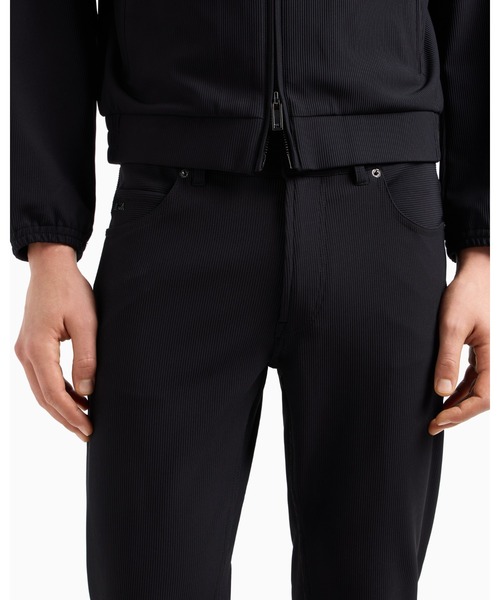 EMPORIO ARMANI（エンポリオアルマーニ）の「【エンポリオ アルマーニ】5ポケットパンツ ストレッチナイロン グログランパターン（デニムパンツ・メンズ・ブラック/ベージュ・32inch/30inch/34inch/27inch/31inch）」の5枚目の写真