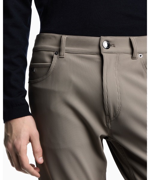 EMPORIO ARMANI（エンポリオアルマーニ）の「【エンポリオ アルマーニ】5ポケットパンツ ストレッチナイロン グログランパターン（デニムパンツ・メンズ・ブラック/ベージュ・32inch/30inch/34inch/27inch/31inch）」の10枚目の写真