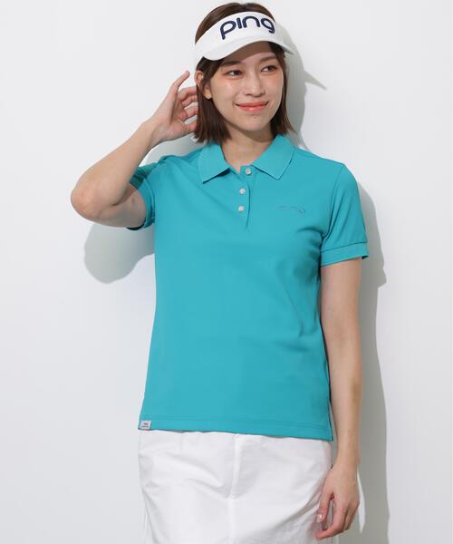 PING(ピン)の「【PING APPAREL】レイブロック半袖ポロシャツ <PERFORMANCE> (LADIES)(ポロシャツ・レディース・ホワイト/ブルー系その他/ブラック・L/LL/M/S)」の3枚目の写真