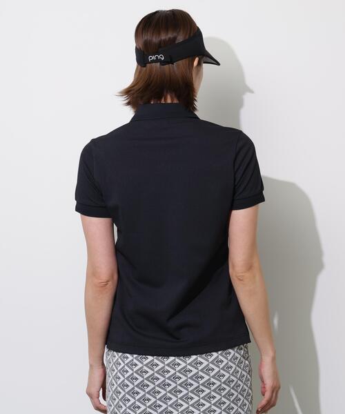 PING(ピン)の「【PING APPAREL】レイブロック半袖ポロシャツ <PERFORMANCE> (LADIES)(ポロシャツ・レディース・ホワイト/ブルー系その他/ブラック・L/LL/M/S)」の5枚目の写真