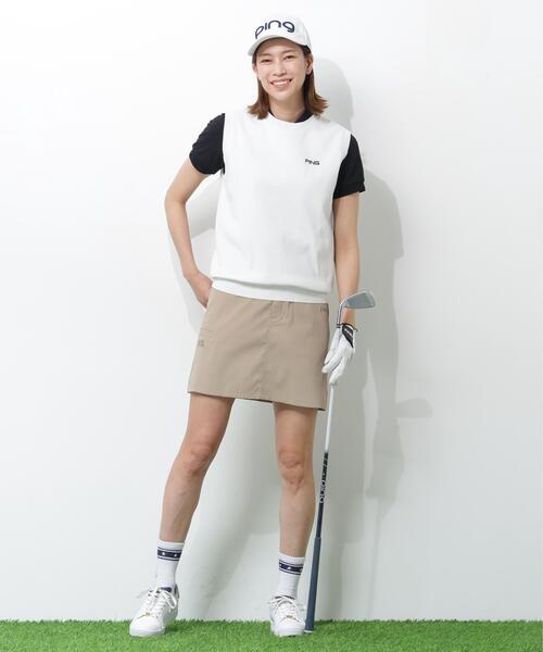 PING(ピン)の「【PING APPAREL】レイブロック半袖ポロシャツ <PERFORMANCE> (LADIES)(ポロシャツ・レディース・ホワイト/ブルー系その他/ブラック・L/LL/M/S)」の9枚目の写真