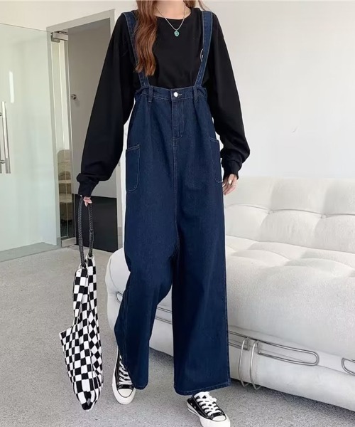 SallyLunn(サリーラン)の「ベアトップオールインワンデニム(サロペット/オーバーオール・レディース・インディゴブルー・LARGE/MEDIUM)」の1枚目の写真