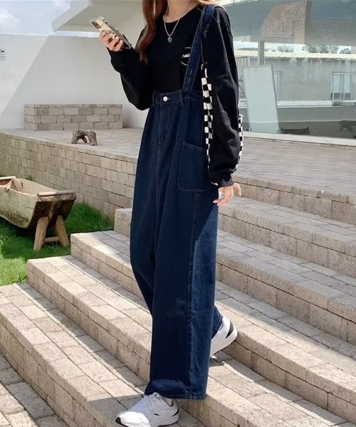 SallyLunn(サリーラン)の「ベアトップオールインワンデニム(サロペット/オーバーオール・レディース・インディゴブルー・LARGE/MEDIUM)」の2枚目の写真