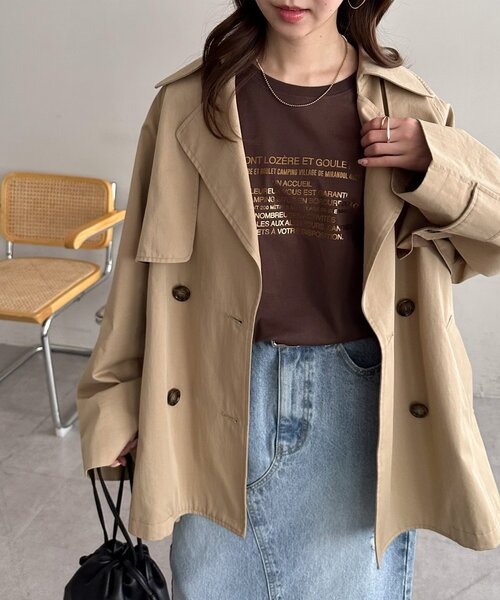 DISCOAT(ディスコート)の「箔プリントTシャツ(Tシャツ/カットソー・レディース・オフホワイト/ライトベージュ/ブラウン・FREE)」の12枚目の写真