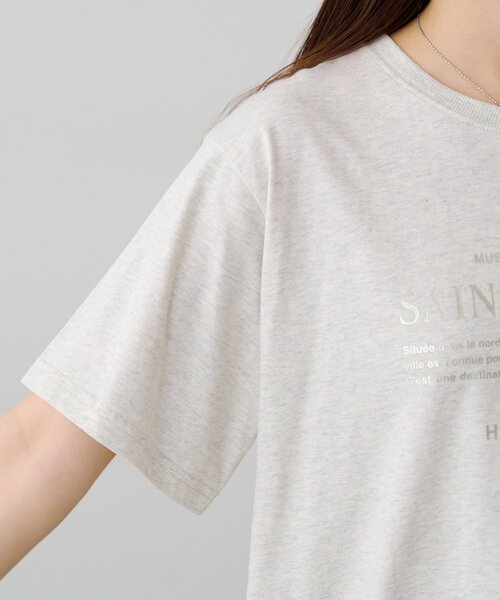 DISCOAT(ディスコート)の「箔プリントTシャツ(Tシャツ/カットソー・レディース・オフホワイト/ライトベージュ/ブラウン・FREE)」の17枚目の写真