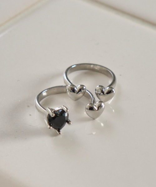 Birthday room(バースデイルーム)の「ハートボルトリング/heart bolt ring(リング・レディース・ブラック/シルバー・FREE)」の1枚目の写真