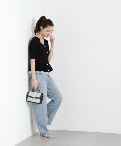 PROPORTION BODY DRESSING（プロポーションボディドレッシング）の「部分シアーペプラムニット / 1216170308（ニット/セーター・レディース・ピンク/ブラック/ブルー/グレー/ホワイト系その他/ホワイト・SMALL/MEDIUM）」の8枚目の写真