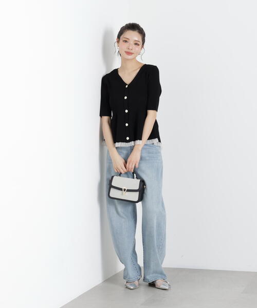 PROPORTION BODY DRESSING（プロポーションボディドレッシング）の「部分シアーペプラムニット / 1216170308（ニット/セーター・レディース・ピンク/ブラック/ブルー/グレー/ホワイト系その他/ホワイト・SMALL/MEDIUM）」の9枚目の写真