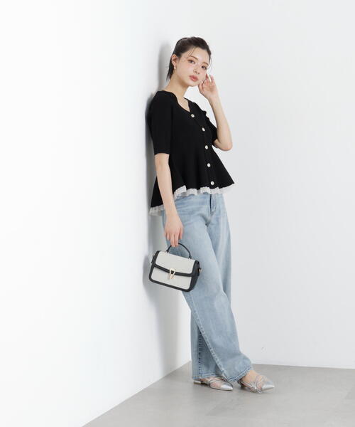 PROPORTION BODY DRESSING（プロポーションボディドレッシング）の「部分シアーペプラムニット / 1216170308（ニット/セーター・レディース・ピンク/ブラック/ブルー/グレー/ホワイト系その他/ホワイト・SMALL/MEDIUM）」の11枚目の写真