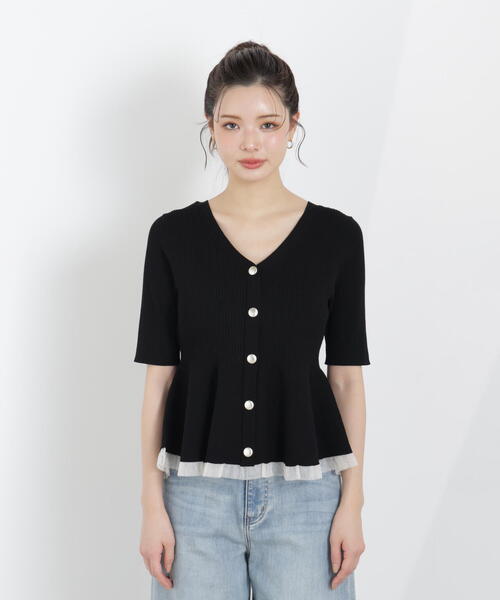 PROPORTION BODY DRESSING（プロポーションボディドレッシング）の「部分シアーペプラムニット / 1216170308（ニット/セーター・レディース・ピンク/ブラック/ブルー/グレー/ホワイト系その他/ホワイト・SMALL/MEDIUM）」の12枚目の写真