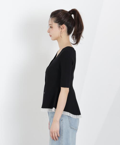 PROPORTION BODY DRESSING（プロポーションボディドレッシング）の「部分シアーペプラムニット / 1216170308（ニット/セーター・レディース・ピンク/ブラック/ブルー/グレー/ホワイト系その他/ホワイト・SMALL/MEDIUM）」の13枚目の写真