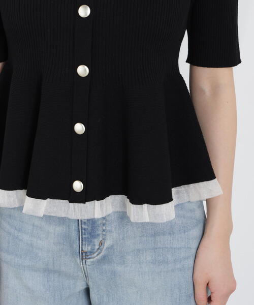 PROPORTION BODY DRESSING（プロポーションボディドレッシング）の「部分シアーペプラムニット / 1216170308（ニット/セーター・レディース・ピンク/ブラック/ブルー/グレー/ホワイト系その他/ホワイト・SMALL/MEDIUM）」の16枚目の写真