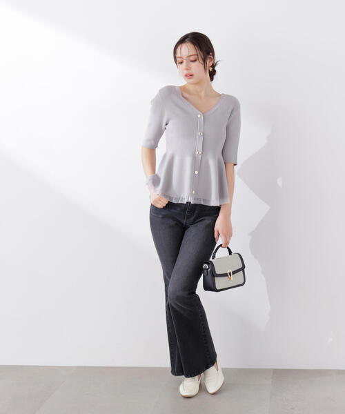 PROPORTION BODY DRESSING（プロポーションボディドレッシング）の「部分シアーペプラムニット / 1216170308（ニット/セーター・レディース・ピンク/ブラック/ブルー/グレー/ホワイト系その他/ホワイト・SMALL/MEDIUM）」の19枚目の写真