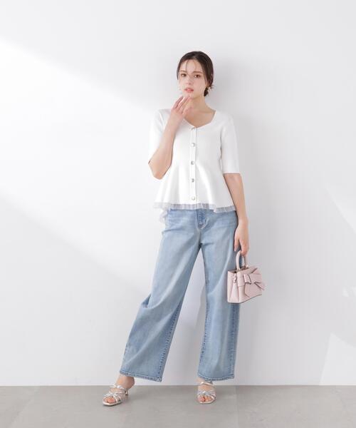 PROPORTION BODY DRESSING(プロポーションボディドレッシング)の「部分シアーペプラムニット / 1216170308(ニット/セーター・レディース・ピンク/ブラック/ブルー/グレー/ホワイト系その他/ホワイト・SMALL/MEDIUM)」の11枚目の写真