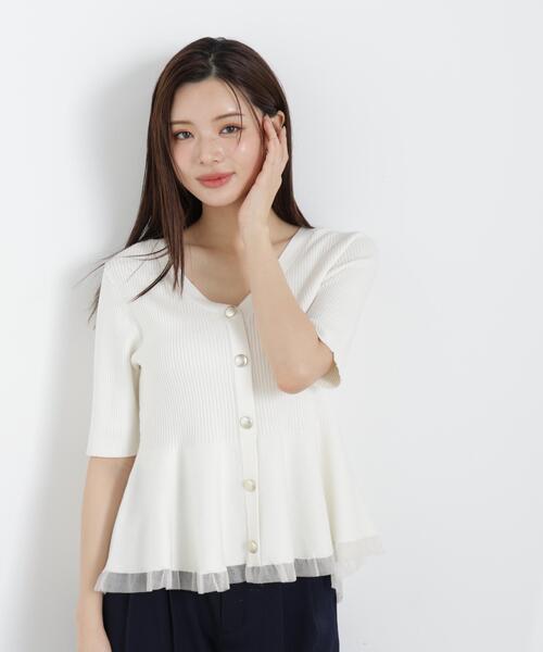 PROPORTION BODY DRESSING(プロポーションボディドレッシング)の「部分シアーペプラムニット / 1216170308(ニット/セーター・レディース・ピンク/ブラック/ブルー/グレー/ホワイト系その他/ホワイト・SMALL/MEDIUM)」の15枚目の写真