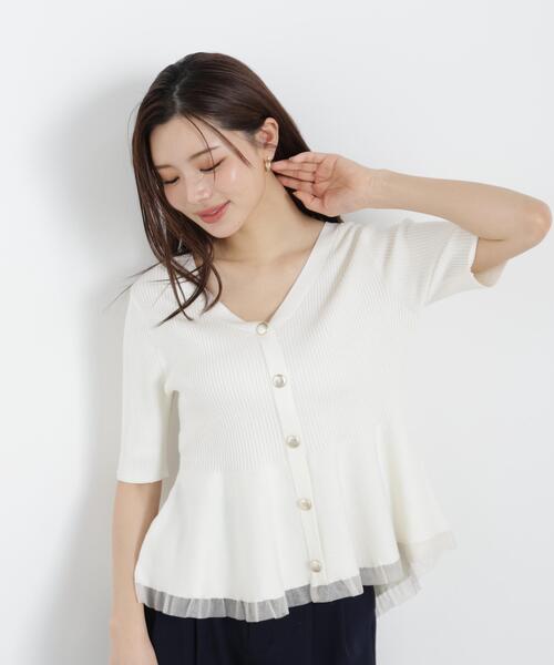 PROPORTION BODY DRESSING(プロポーションボディドレッシング)の「部分シアーペプラムニット / 1216170308(ニット/セーター・レディース・ピンク/ブラック/ブルー/グレー/ホワイト系その他/ホワイト・SMALL/MEDIUM)」の16枚目の写真