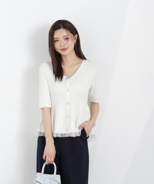 PROPORTION BODY DRESSING(プロポーションボディドレッシング)の「部分シアーペプラムニット / 1216170308(ニット/セーター・レディース・ピンク/ブラック/ブルー/グレー/ホワイト系その他/ホワイト・SMALL/MEDIUM)」の20枚目の写真
