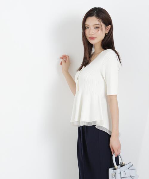 PROPORTION BODY DRESSING(プロポーションボディドレッシング)の「部分シアーペプラムニット / 1216170308(ニット/セーター・レディース・ピンク/ブラック/ブルー/グレー/ホワイト系その他/ホワイト・SMALL/MEDIUM)」の21枚目の写真